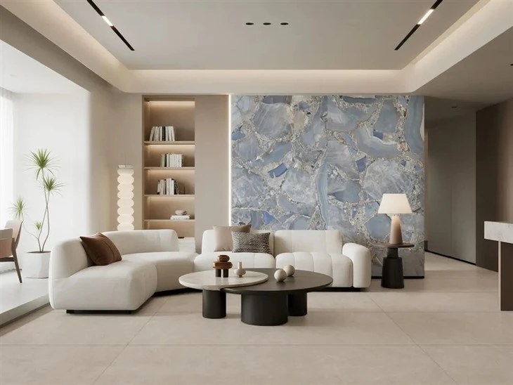 Marble effect PVC interior wall panel in lounge application